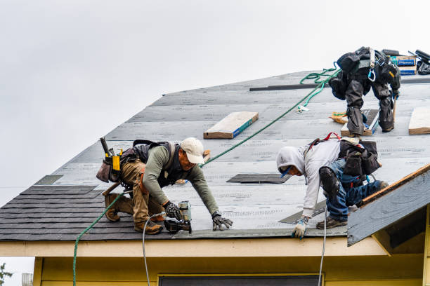 Professional Roofing technician working in West Concord, MA